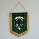 MacKie Tartan Crest Wall Hanging Banner - Wood Pole